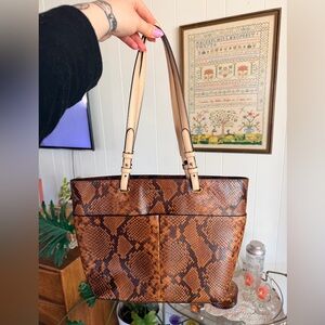 Michael Kors Snakeskin Pattern Tote Bag